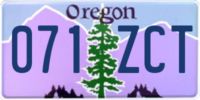 OR license plate 071ZCT