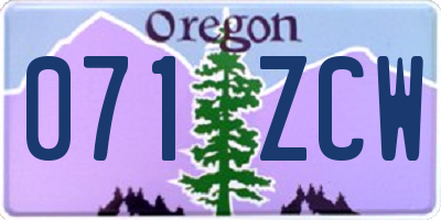 OR license plate 071ZCW
