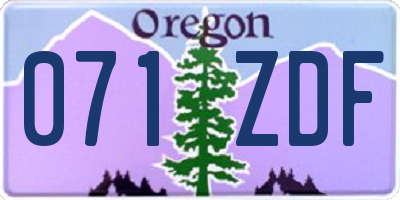 OR license plate 071ZDF