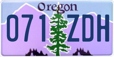 OR license plate 071ZDH