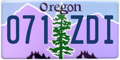 OR license plate 071ZDI