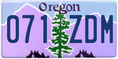 OR license plate 071ZDM