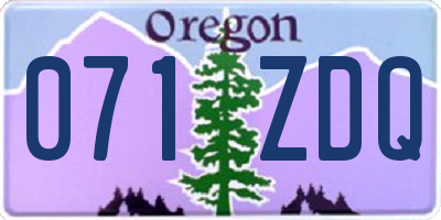 OR license plate 071ZDQ