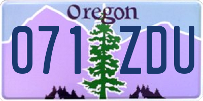 OR license plate 071ZDU