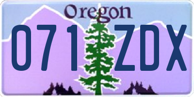 OR license plate 071ZDX