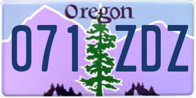 OR license plate 071ZDZ