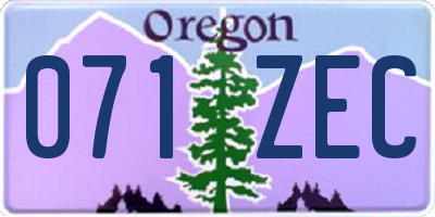 OR license plate 071ZEC
