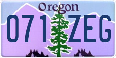 OR license plate 071ZEG