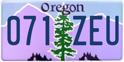OR license plate 071ZEU