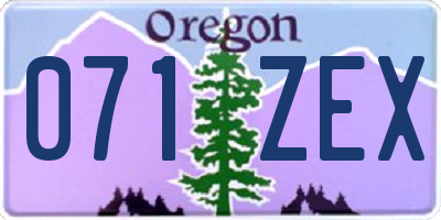 OR license plate 071ZEX