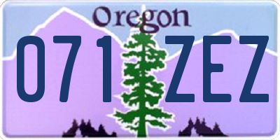 OR license plate 071ZEZ