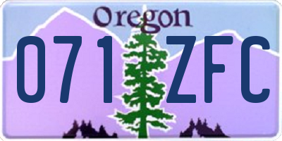 OR license plate 071ZFC