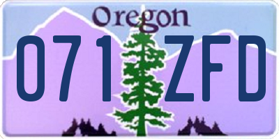OR license plate 071ZFD