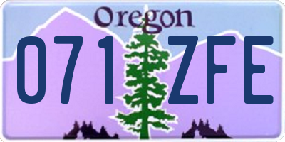 OR license plate 071ZFE