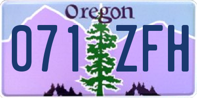 OR license plate 071ZFH