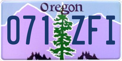 OR license plate 071ZFI