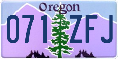 OR license plate 071ZFJ