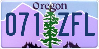 OR license plate 071ZFL