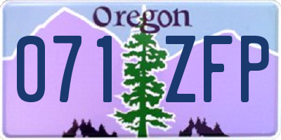 OR license plate 071ZFP