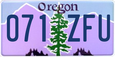 OR license plate 071ZFU