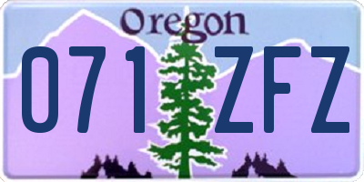 OR license plate 071ZFZ