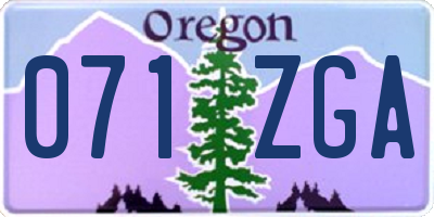 OR license plate 071ZGA