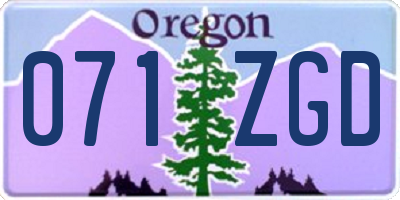OR license plate 071ZGD