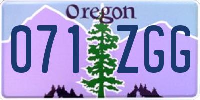 OR license plate 071ZGG
