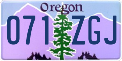 OR license plate 071ZGJ