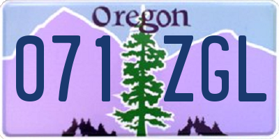 OR license plate 071ZGL