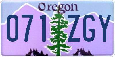 OR license plate 071ZGY