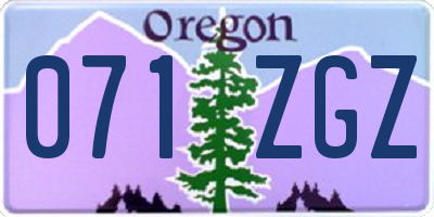 OR license plate 071ZGZ