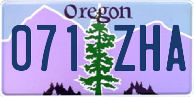 OR license plate 071ZHA