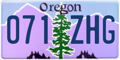 OR license plate 071ZHG