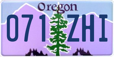 OR license plate 071ZHI