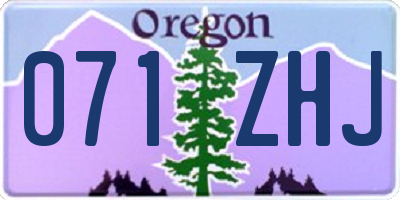 OR license plate 071ZHJ