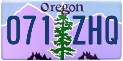 OR license plate 071ZHQ