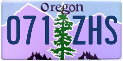 OR license plate 071ZHS
