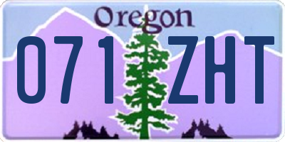 OR license plate 071ZHT