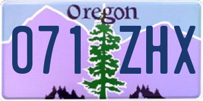 OR license plate 071ZHX