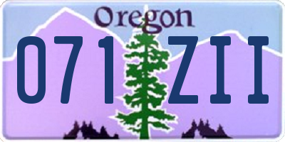 OR license plate 071ZII