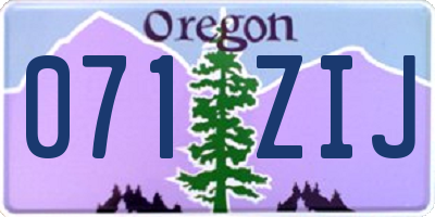 OR license plate 071ZIJ