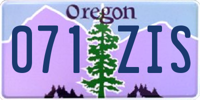 OR license plate 071ZIS