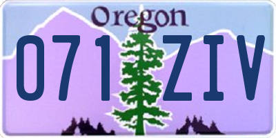 OR license plate 071ZIV