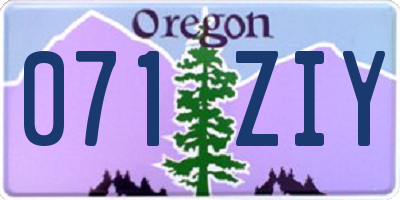OR license plate 071ZIY