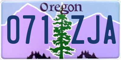 OR license plate 071ZJA