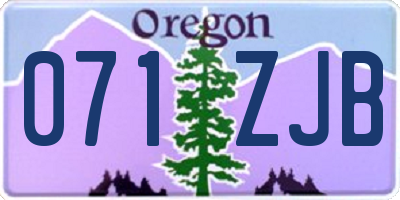 OR license plate 071ZJB