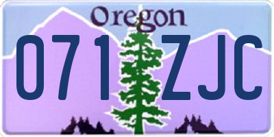 OR license plate 071ZJC