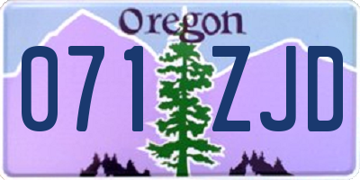 OR license plate 071ZJD
