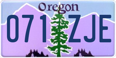 OR license plate 071ZJE